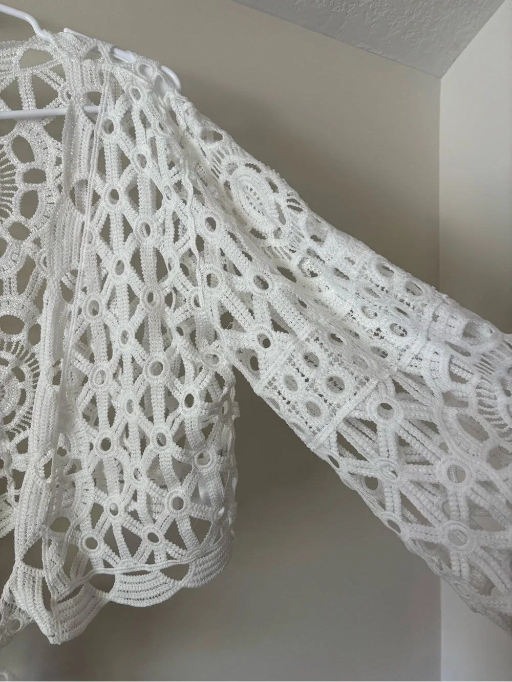 House of Harlow 1960 White Crochet Beach Cover Up Boho Cottagecore Coastal